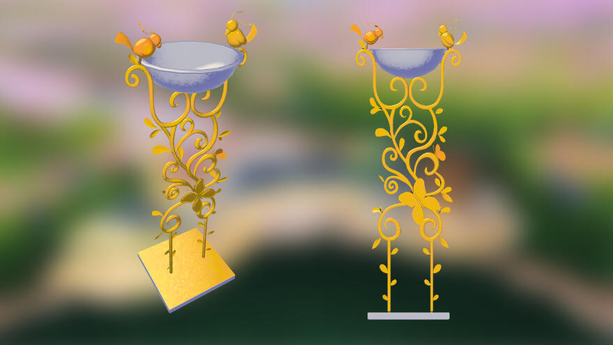 VR Gardening Game - Decoration Birdbath